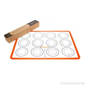 zElements Silicon Baking Mat: Premium Professional and Food-Grade Silicone Multipurpose Liner / Pastry / Baking Mat with Cookie & Pie Measurements; BPA Free; US Half Sheet Size 11 5/8'' by 16 1/2'' - B01N3VMWTP